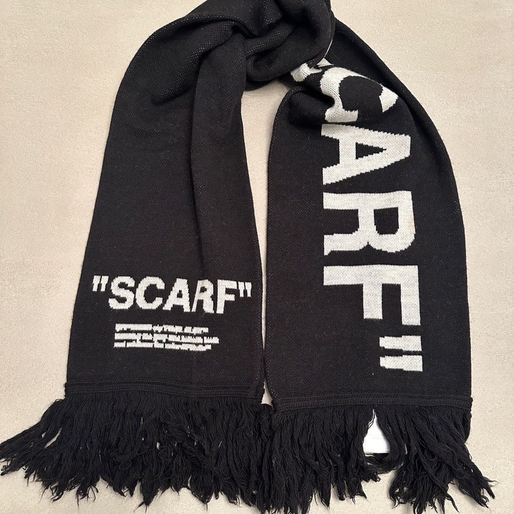 Off-White Black "SCARF" Knit Scarf